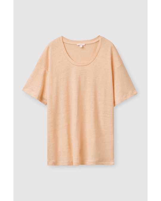 COS Loose-fit Linen T-shirt Light Orange