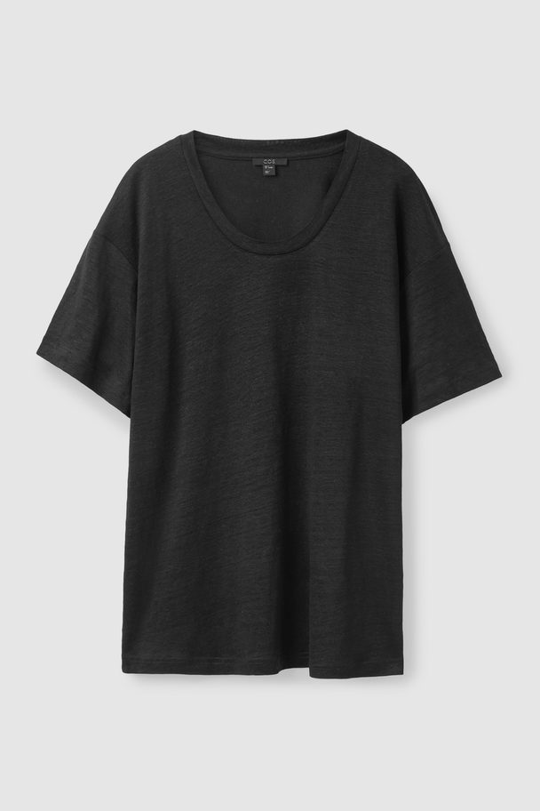 COS Loose-fit Linen T-shirt Black
