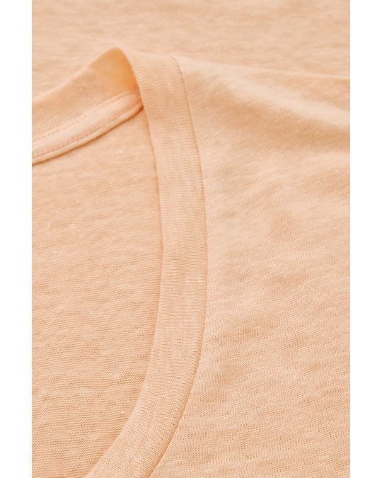 COS Loose-fit Linen T-shirt Light Orange