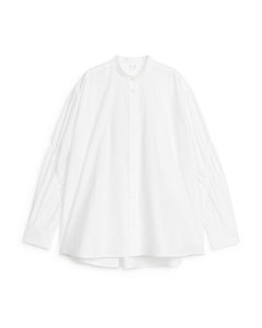 Collarless Shirt White