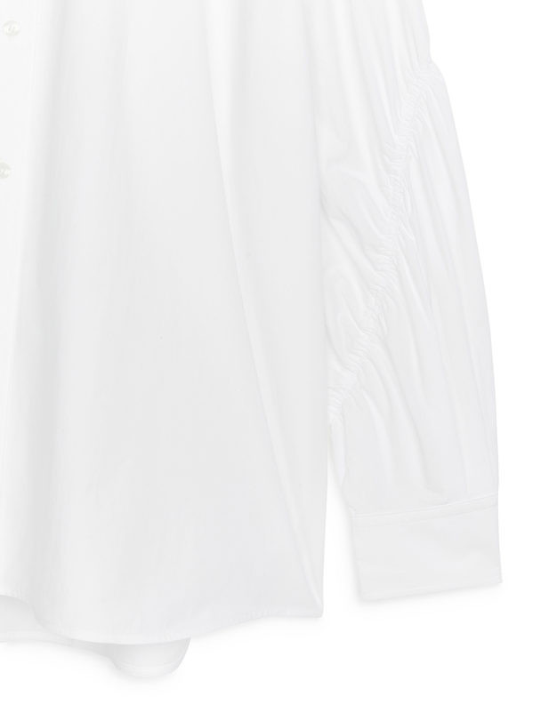 ARKET Kragenloses Hemd Weiß