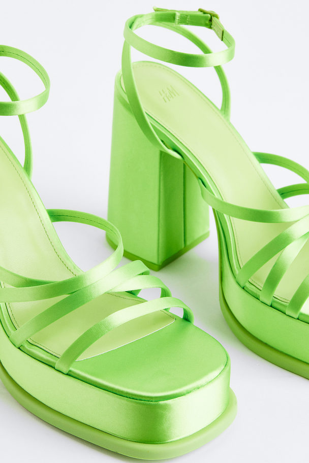 H&M Platform Sandals Bright Green