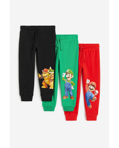 3er-Pack Joggers mit Print Rot/Super Mario