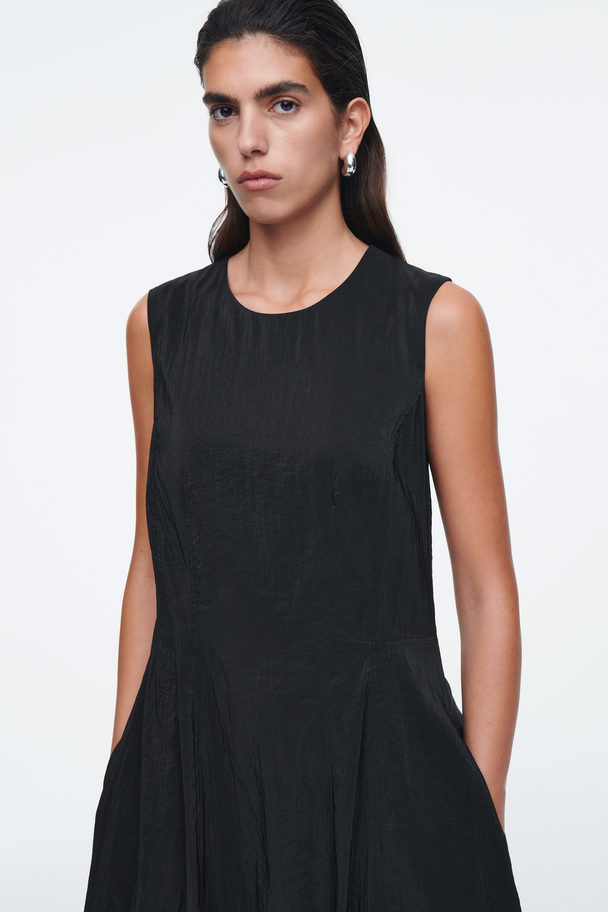 COS Sleeveless Topstitched Midi Dress Black