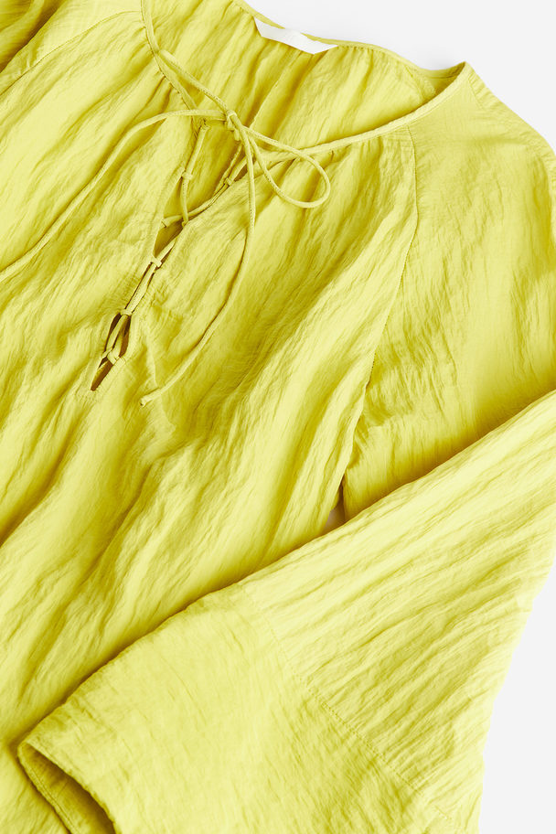 H&M Tunikakleid aus Crinklestoff Gelb