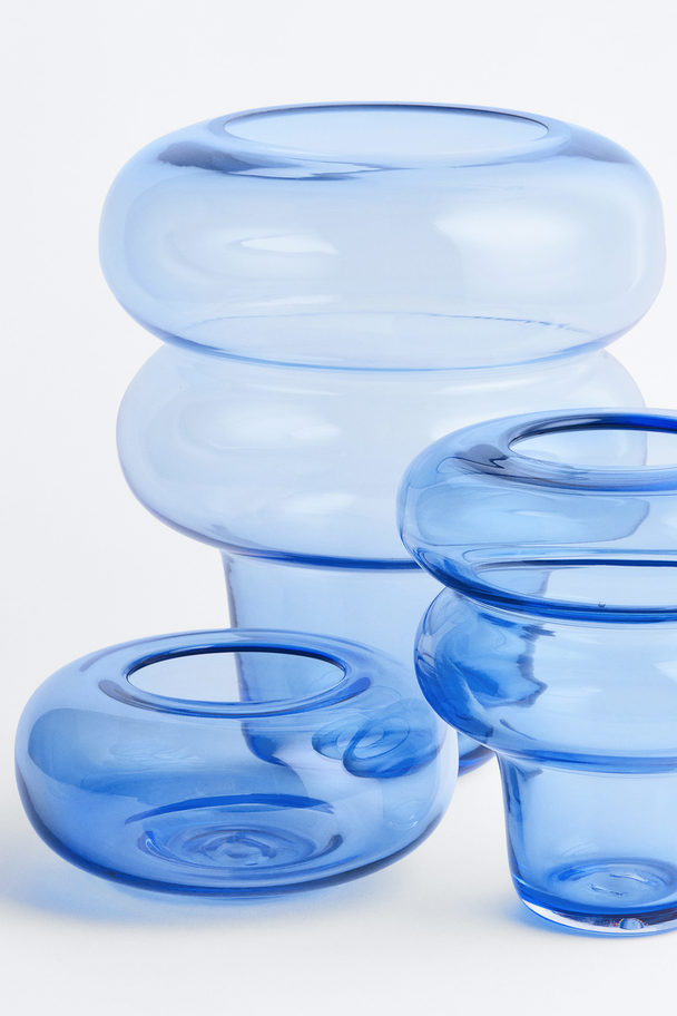 H&M HOME Large Glass Vase Blue