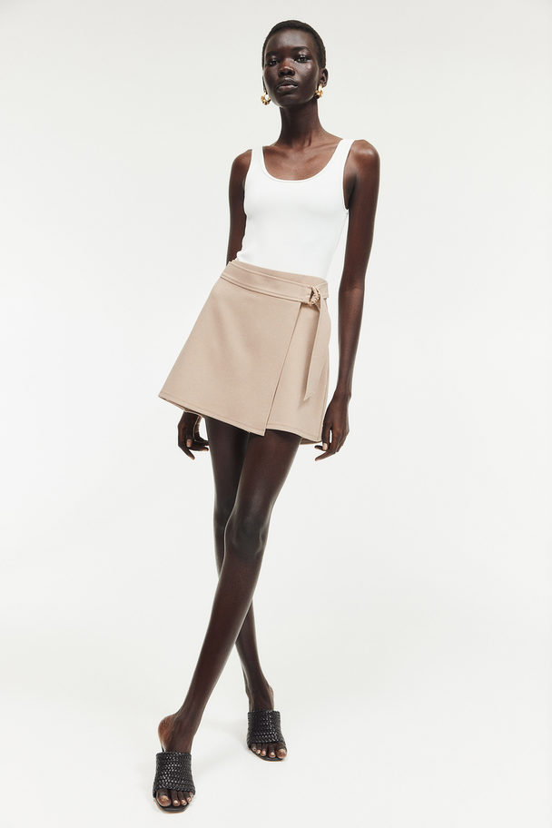 H&M Jersey Wrap Skort Beige