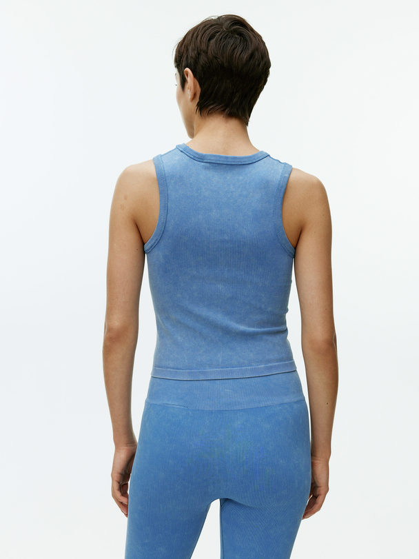 ARKET Ribbed Seamless Tank Top Washed Blue