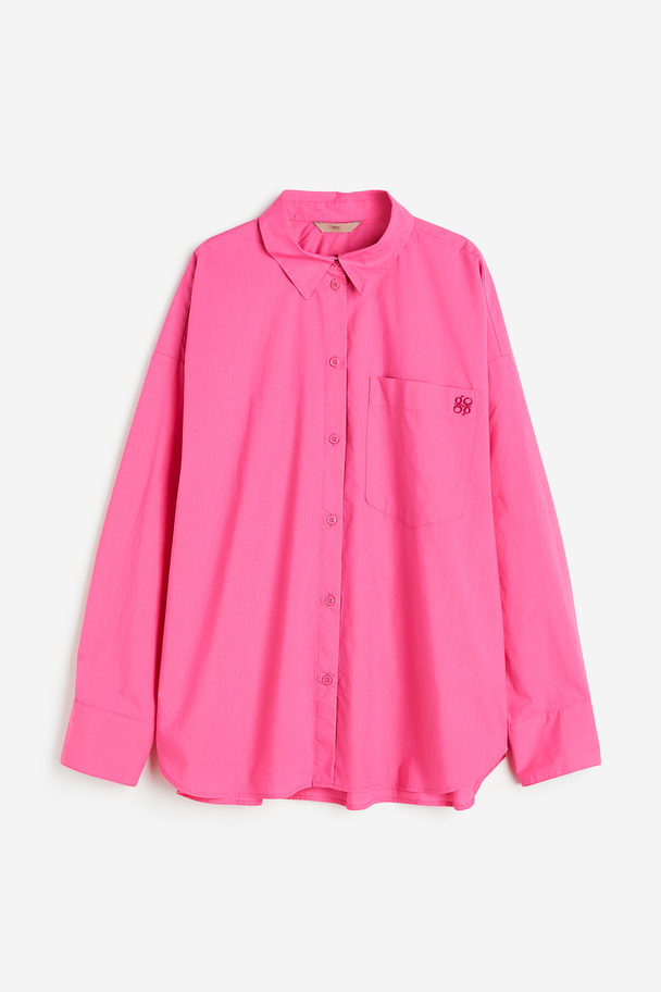 H&M Katoenen Overhemdblouse Roze