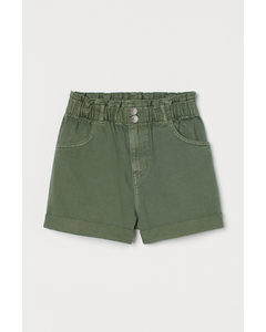 Paper Bag-shorts I Twill Kakigrønn