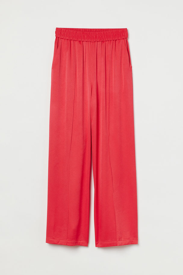 H&M Wide Trousers Bright Red