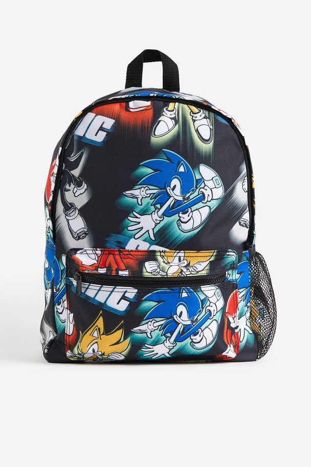 H&M Gemusterter Rucksack Schwarz/Sonic der Igel