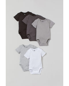 5-pack Bodysuits Black/grey/white
