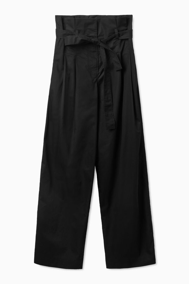 COS High-waisted Paperbag Trousers Black