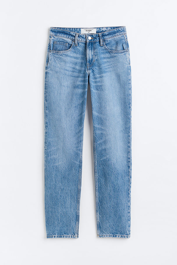 H&M Straight Regular Jeans Denim Blue