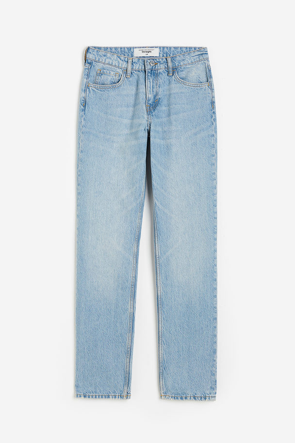 H&M Straight Regular Jeans Lys Denimblå