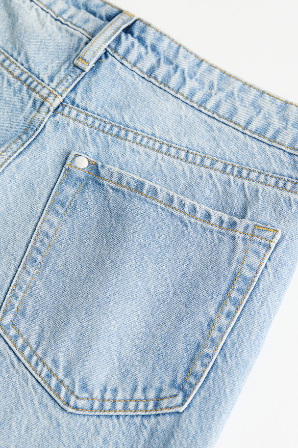 H&M Straight Regular Jeans Licht Denimblauw