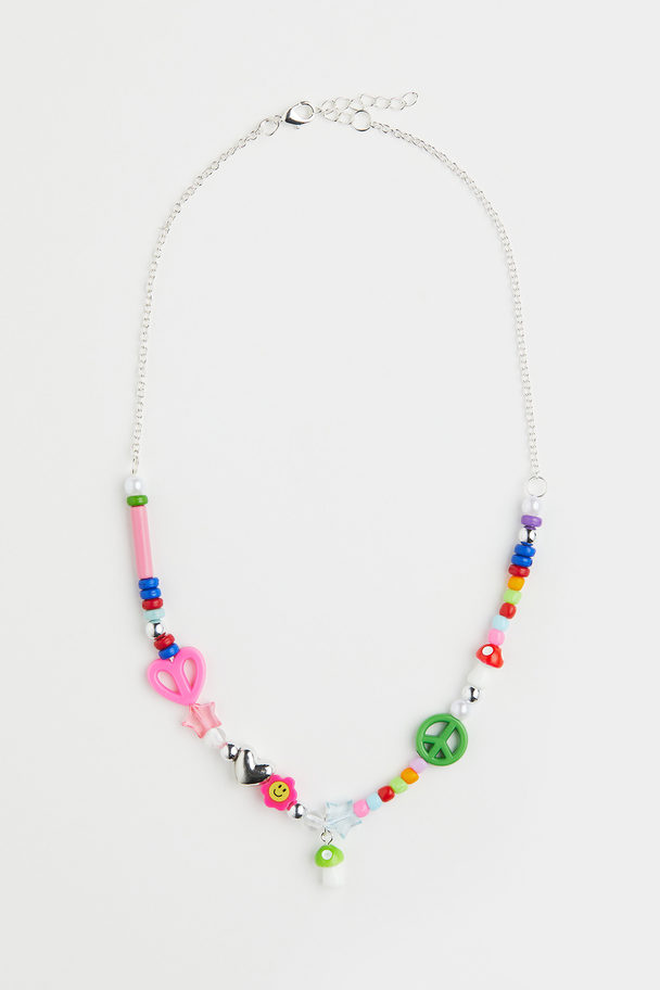 H&M Halskette mit Perlen Rosa/Mehrfarbig