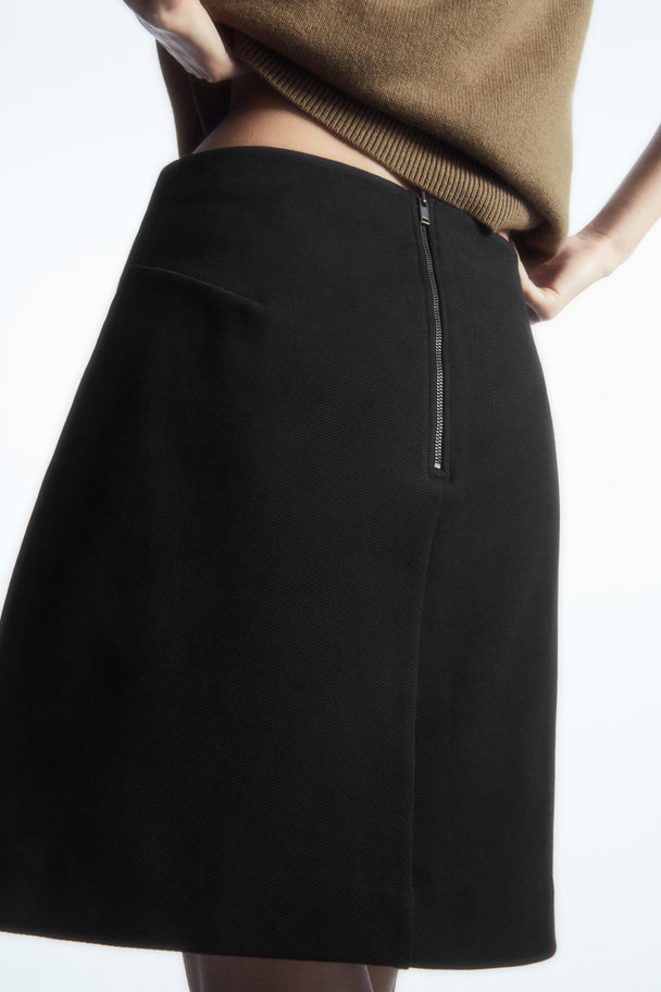 COS Twill Mini Skirt Black