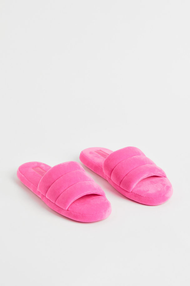 H&M Velour Slides Pink