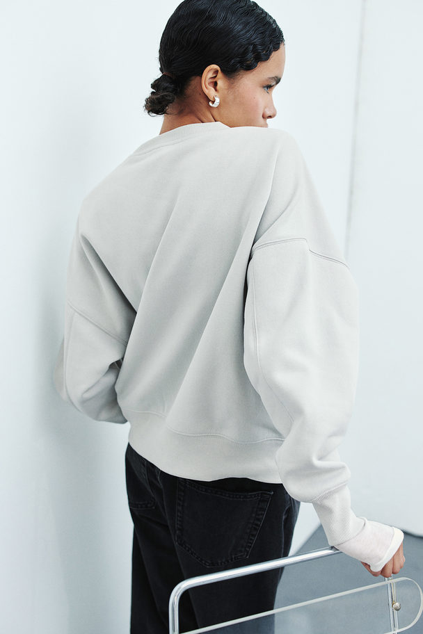 H&M Oversized Sweater Met Motief Lichtgrijs/nyc