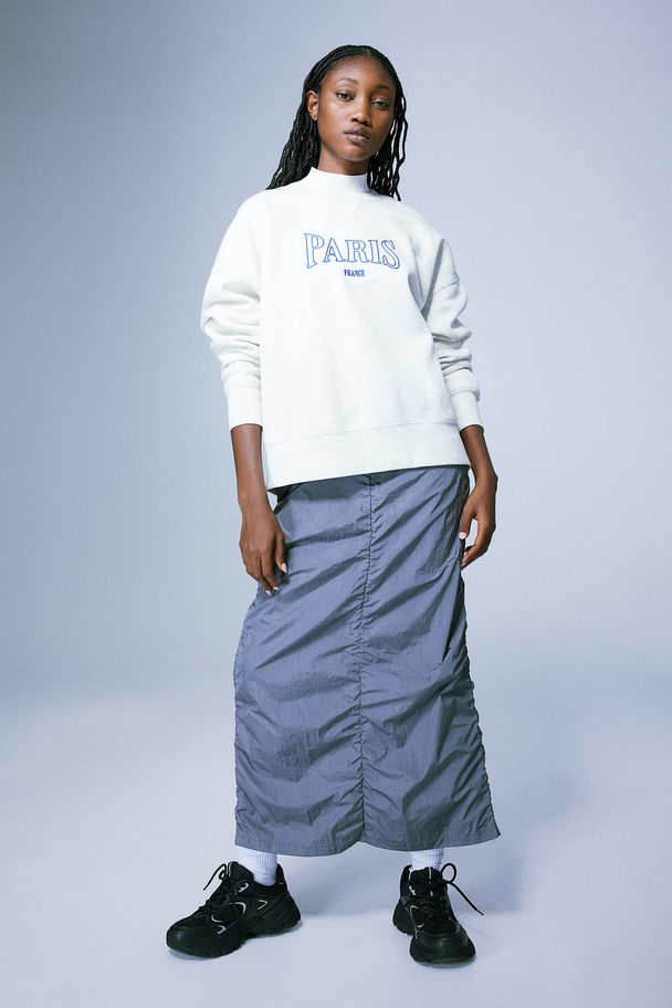 H&M Oversized Sweatshirt Med Motiv Ljusgråmelerad/paris
