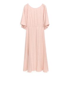 Keyhole Jacquard Dress Dusty Pink