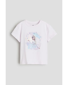 T-shirt Met Print Lichtlila/frozen