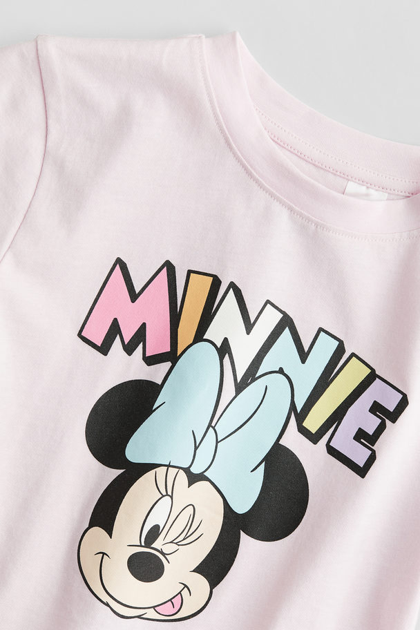 H&M T-Shirt mit Print Hellrosa/Minnie Maus