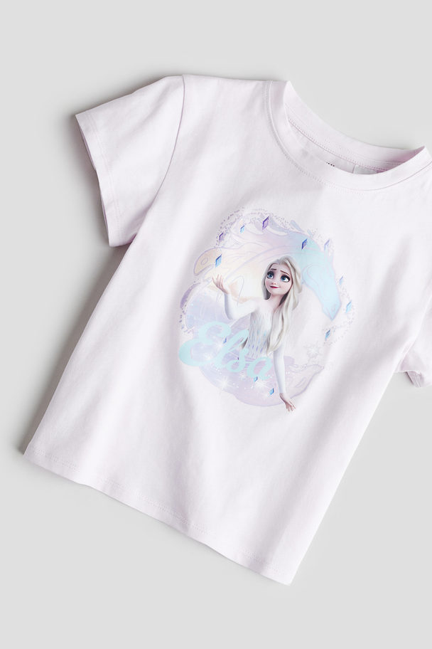 H&M Printed T-shirt Light Lilac/frozen