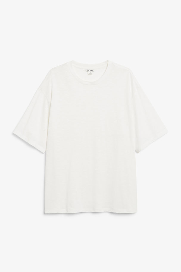 Monki Weißes Oversize-T-Shirt Weiß