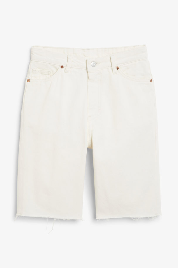 Monki High-waist Denim Shorts Off-white