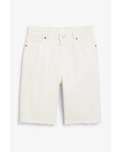 High-waist Denim Shorts Off-white