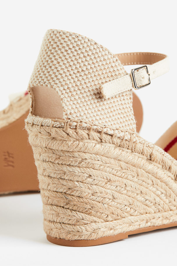 H&M Wedge-heeled Espadrilles Red/striped