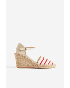 Wedge-heeled Espadrilles Red/striped