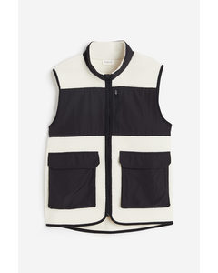 Teddy Gilet Cream/black