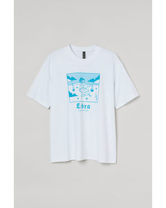 T-shirt Med Stjernetegn Hvit/vekten
