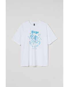 T-shirt Med Stjernetegn Hvid/jomfru