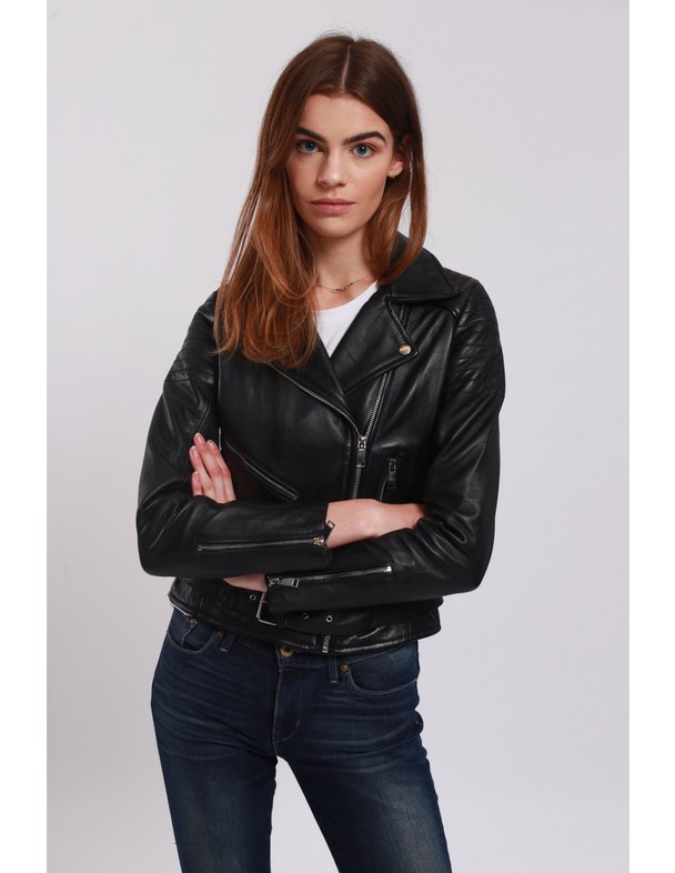 Le Temps des Cerises Leather Jacket Leailanie