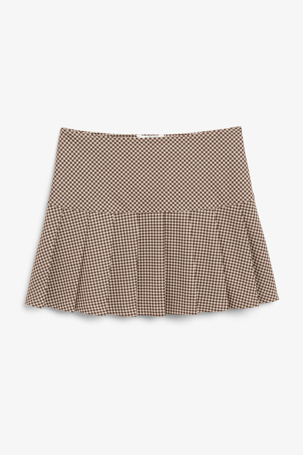 Monki Classic Checkered Pleated Mini Skirt Checkered