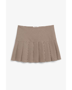 Classic Checkered Pleated Mini Skirt Checkered