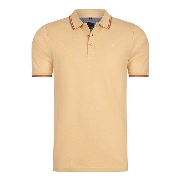 MARIO RUSSO Mario Russo Tipped Polo Edward Beige