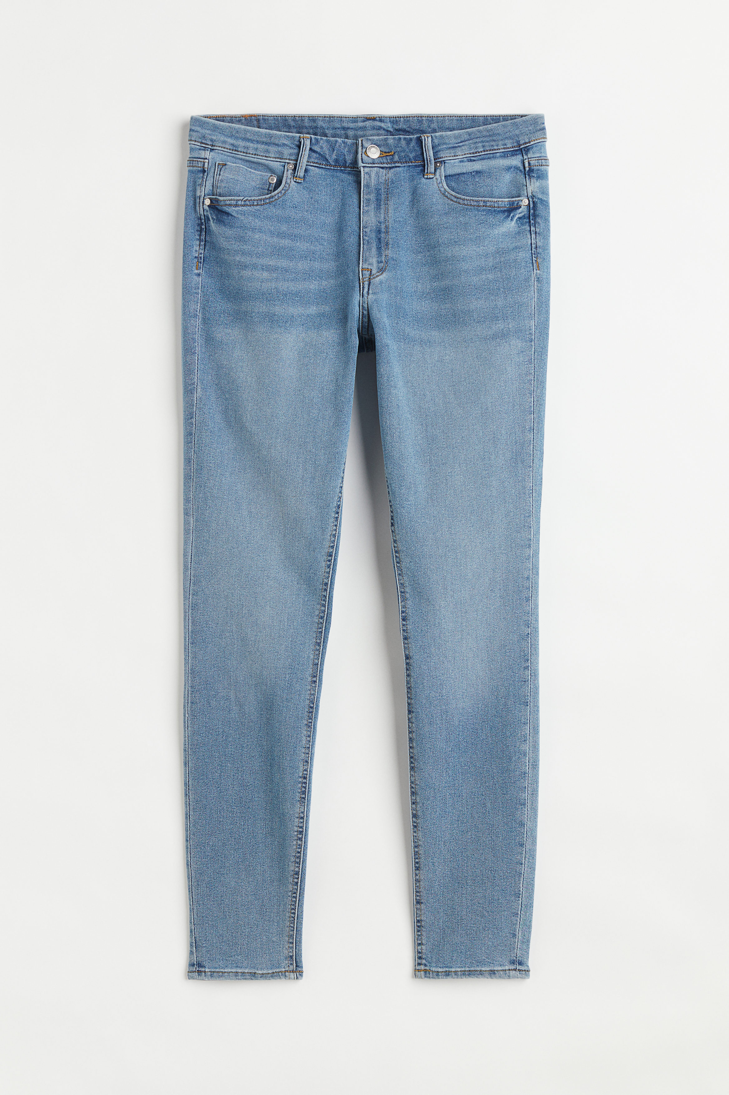 Billede af H&M Skinny Regular Jeans Denimblå, jeans. Farve: Denim blue 006 I størrelse 56