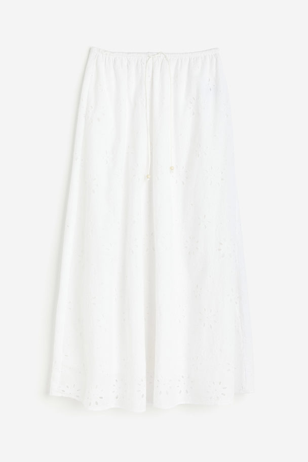 H&M Rok Met Broderie Anglaise Wit