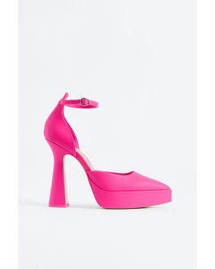 Platform Court Shoes Bright Pink