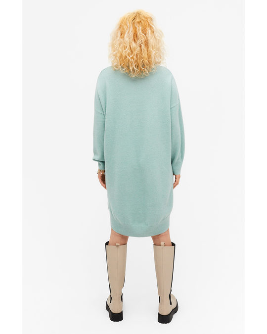 Monki Oversized Midi Knit Dress Light Turquoise