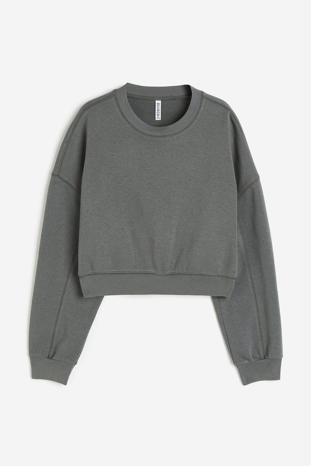 H&M Oversized Sweatshirt Støvet Grøn