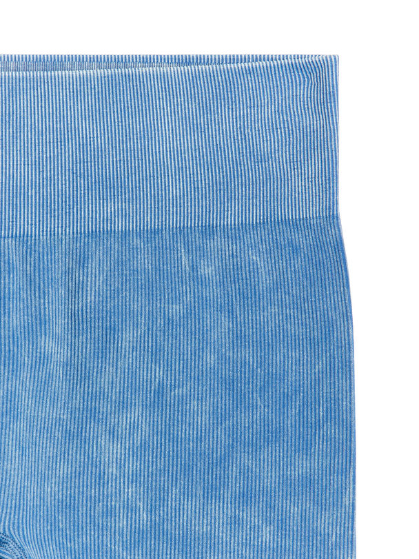 ARKET Nahtlose Rippstrick-Leggings Verwaschenes Blau