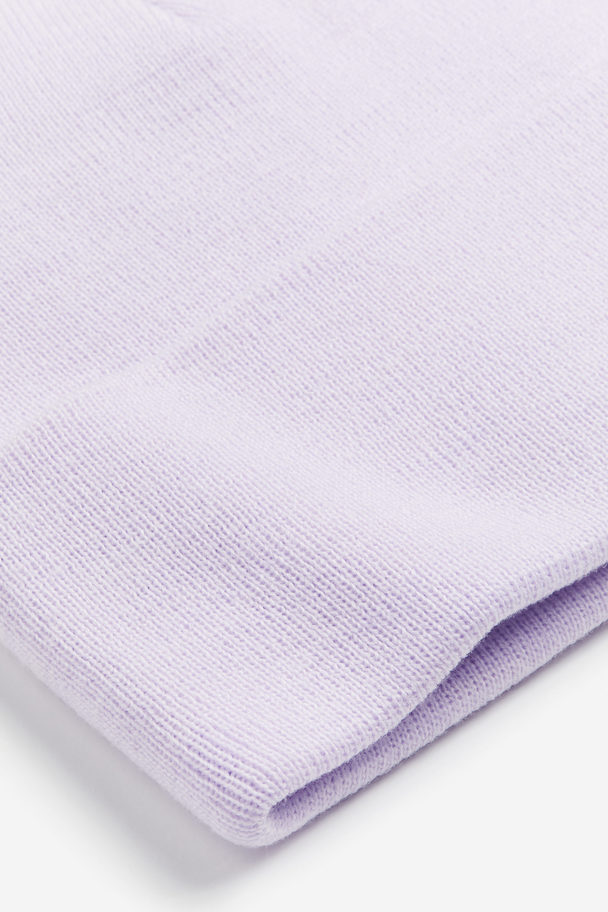 H&M Rib-knit Beanie Lilac