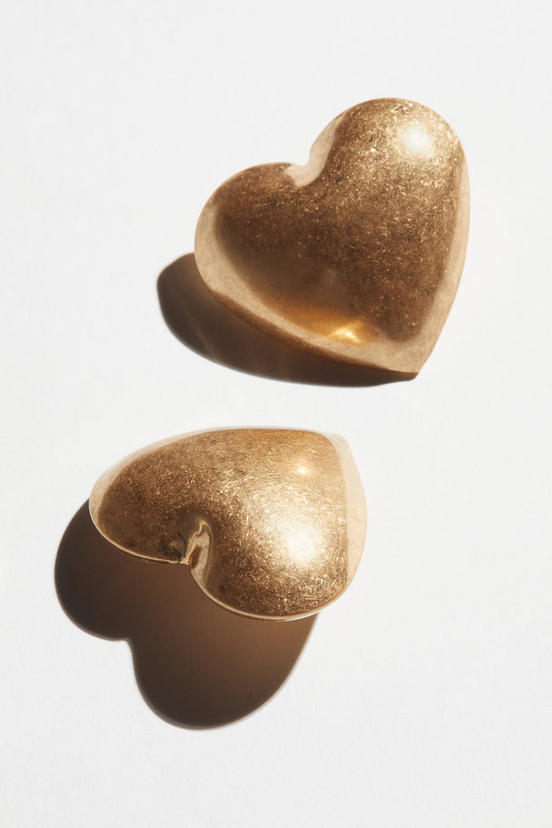 H&M Heart-shaped Earrings Gold-coloured